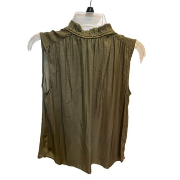LOFT olive green sleeveless blouse small - Picture 2 of 5